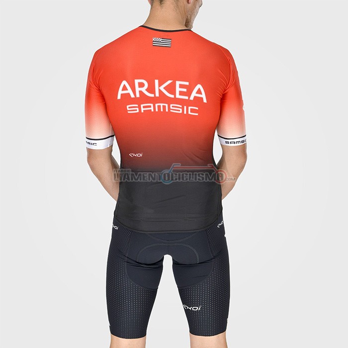 Abbigliamento Ciclismo Arkea Samsic Manica Corta 2022 Nero Rosso
